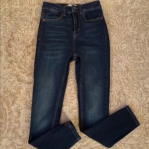 Zara High rise dark wash skinny jeans